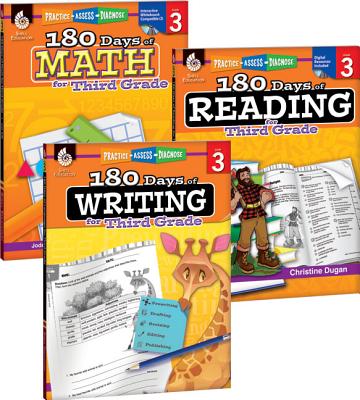 180 Days of Reading, Writing and Math for Third Grade 3-Book Set (Teacher Created Materials)
